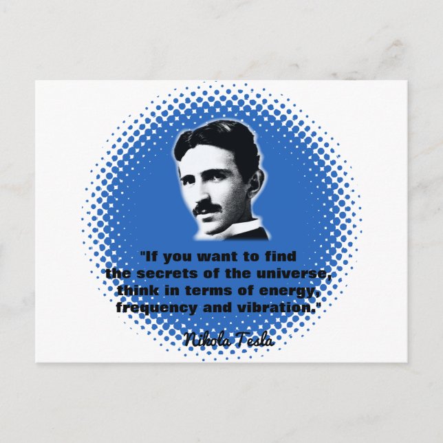 Cartão Postal Citação Por Nikola Tesla T-Shirt (Frente)