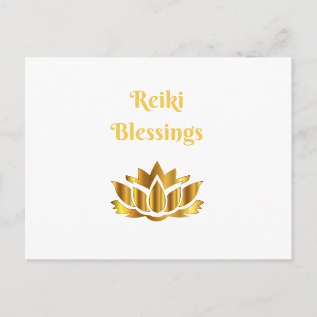 Cartão Postal Citação "Reiki Blessings" (Frente)