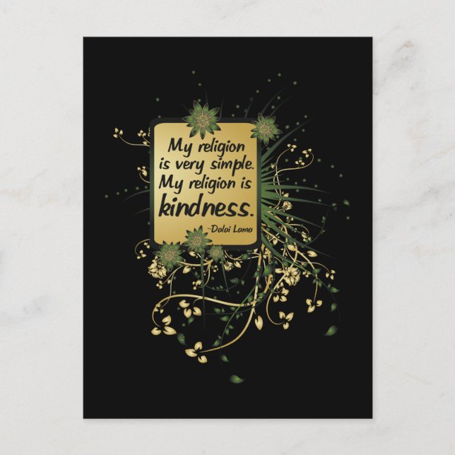 Cartão Postal Citação religiosa do Dalai Lama (Frente)