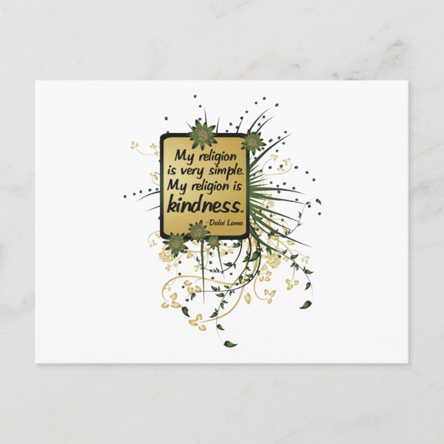 Cartão Postal Citação religiosa do Dalai Lama (Frente)