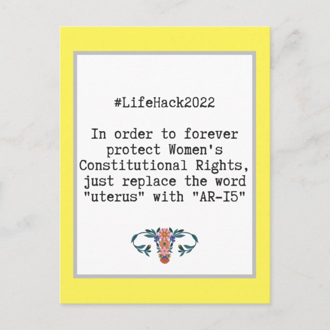 Cartão Postal Citação Sarcástica dos Direitos Constitucionais da (Frente)