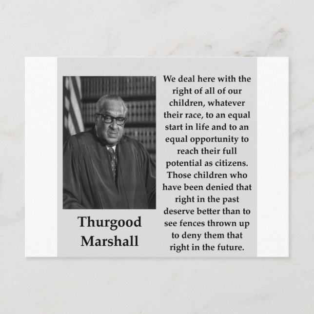 Cartão Postal citação Thurgood Marshall (Frente)