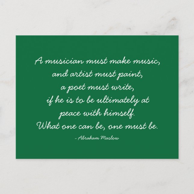 Cartão Postal Citações Cotáveis - trabalho e carreira (Frente)