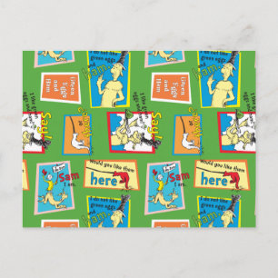 Cartão Postal Citações da História de Ovos Verdes e Presunto do 