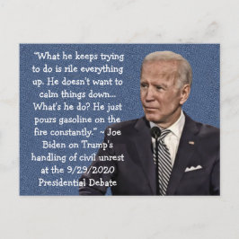 Cartão Postal Citações de Biden sobre Trump no 29º Debate