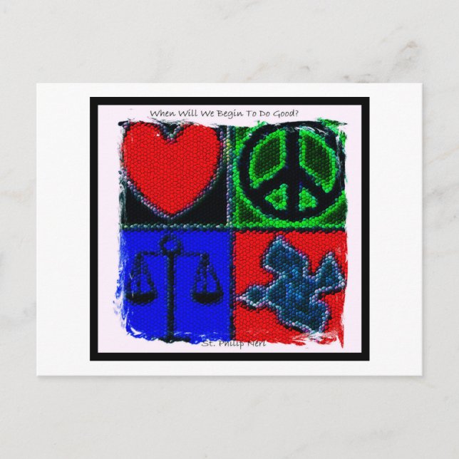 Cartão Postal Citações de Philip Neri do santo (Frente)