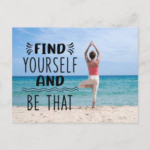Cartão Postal Citações de Yoga sua própria foto de yoga personal