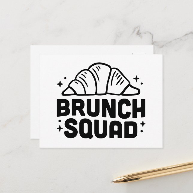 Cartão Postal Citações do amante croissant de esquadrão Brunch (Frente/Verso In Situ)