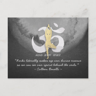 Cartão Postal Citações do Instrutor de Mediação Reiki Master e Y