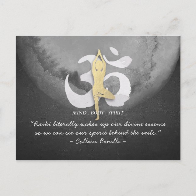Cartão Postal Citações do Instrutor de Mediação Reiki Master e Y (Frente)