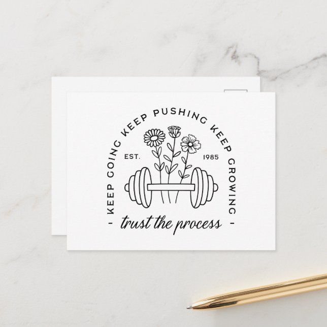 Cartão Postal Citações estéticas de motivação de garotas de giná (Frente/Verso In Situ)