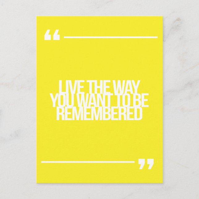 Cartão Postal Citações inspiradoras e motivacionais (Frente)