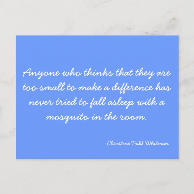 Cartão postal citando Christine Todd Whitman (Frente)