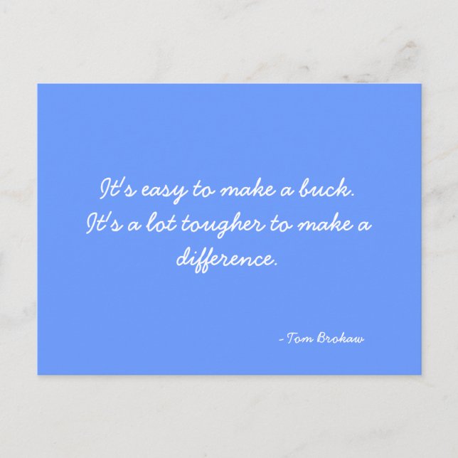 Cartão postal citando Tom Brokaw (Frente)