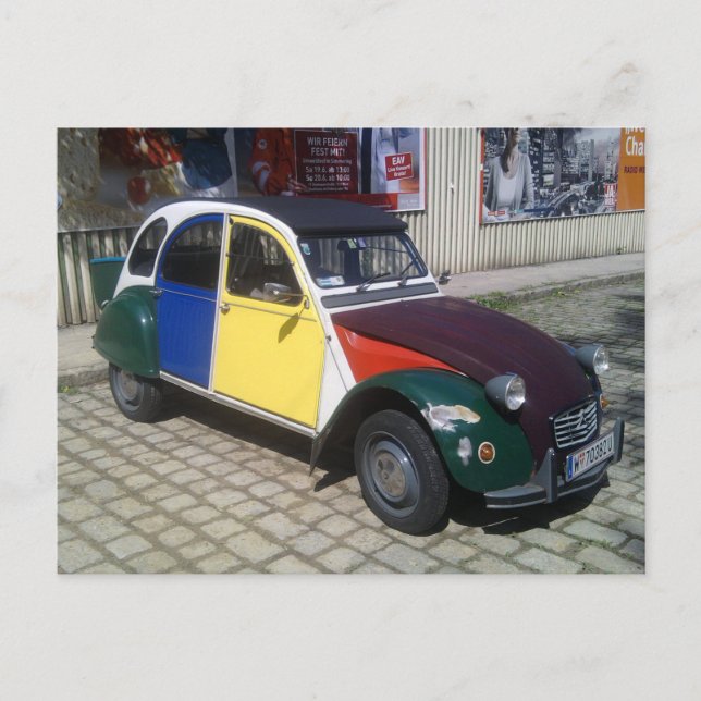 Cartão Postal Citroen 2 CV colorido (Frente)