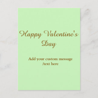 Cartão Postal Citrus green brown happy Valentine's day simple