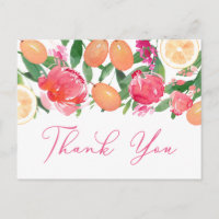 Citrus Orange Kumquat Peonies Floral Obrigado