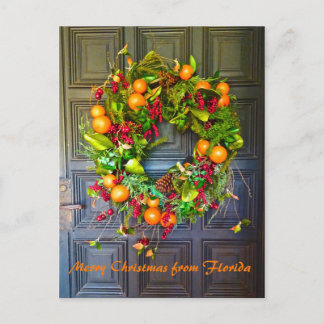 Cartão Postal Citrus Themed Holiday Wreath Bok Gardens Flórida