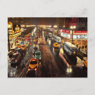 Cartão Postal City - Chicago - Eles caminharam na noite de 1949