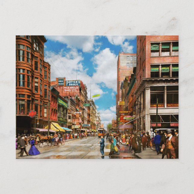 Cartão Postal City - Cincinnati, OH - Dentist Street 1907 (Frente)