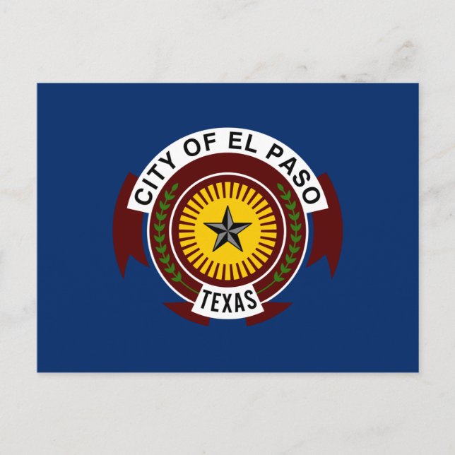 Cartão Postal City Flag de El Paso (Texas) (Frente)