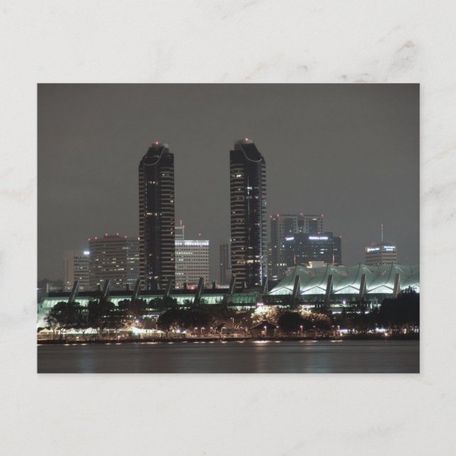 Cartão Postal City Lights Harbor Centro de Convenção San Diego (Frente)