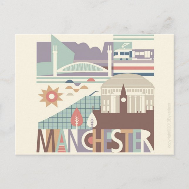 Cartão Postal City Scape Manchester e North West Postcard (Frente)