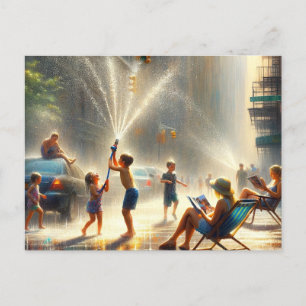 Cartão Postal City Street no Verão