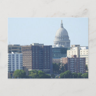 Cartão Postal City View e Capitol em Madison, Wisconsin
