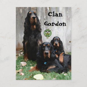 Cartão Postal Clã Gordon, Pintura do Gordon Setter em Cartão-Pos