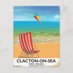 Cartão Postal Clacton-on-sea, Essex Cartaz de viagem vintage
