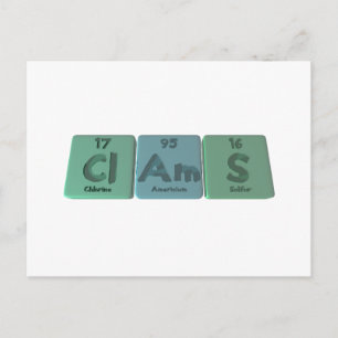 Cartão Postal Clams-Cl-Am-S-Clorino-Amerício-Sulfur.png