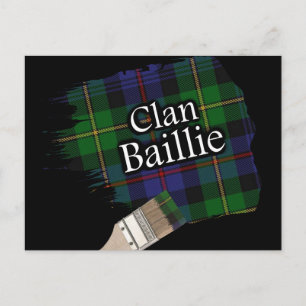 Cartão Postal Clan Baillie Scottish Tartan Paint Brush