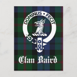 Cartão Postal Clan Baird Crest Tartan