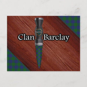 Cartão Postal Clan Barclay Tartan Sgian Dubh Blade