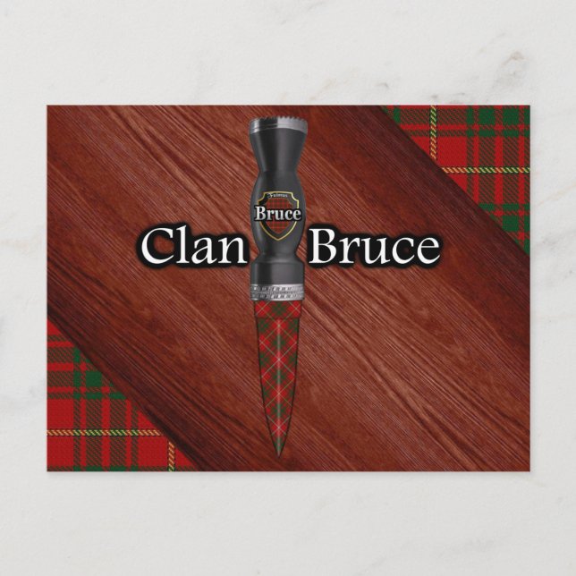 Cartão Postal Clan Bruce Tartan Sgian Dubh Blade (Frente)