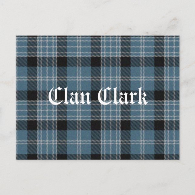Cartão Postal Clan Clark Tartan (Frente)
