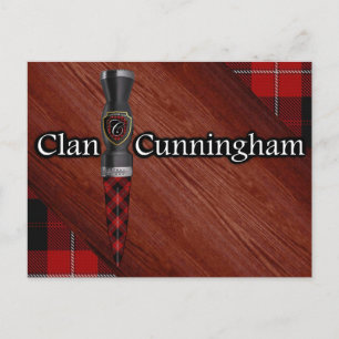 Cartão Postal Clan Cunningham Tartan Sgian Dubh Blade