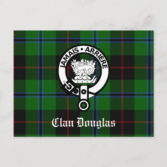 Cartão Postal Clan Douglas Tartan Crest (Frente)