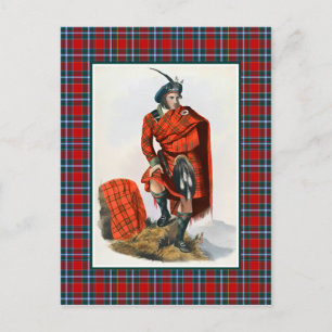 Cartão Postal Clan Drummond Vintage Ilustração Tartan