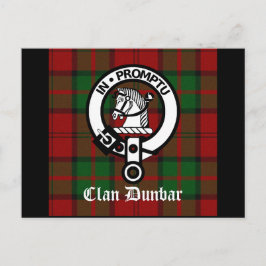 Cartão Postal Clan Dunbar Tartan & Crest Crachá