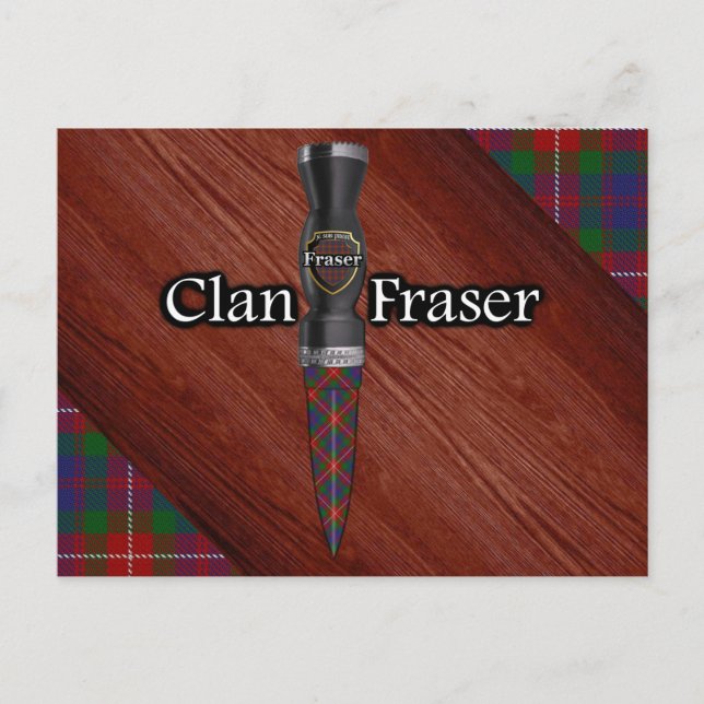 Cartão Postal Clan Fraser da lâmina Lovat Tartan Sgian Dubh (Frente)