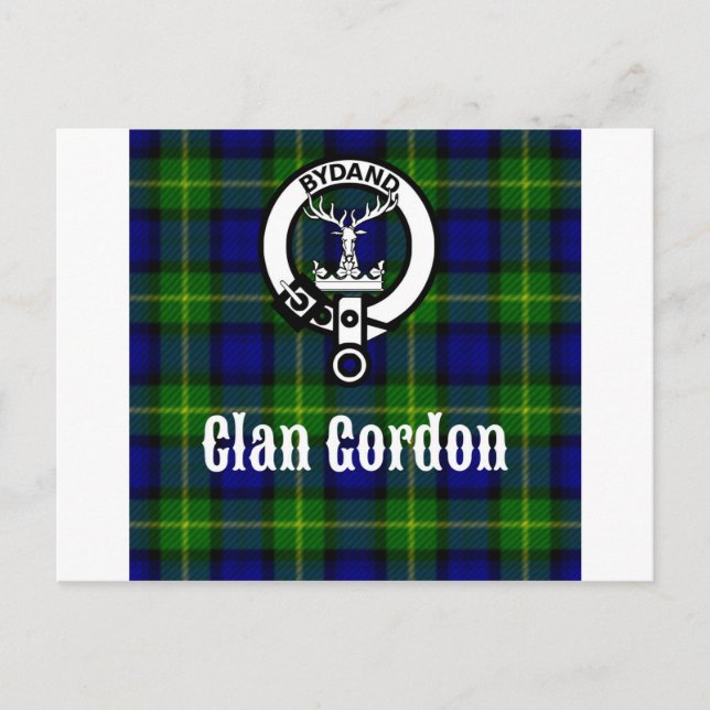 Cartão Postal Clan Gordon Tartan Crest (Frente)