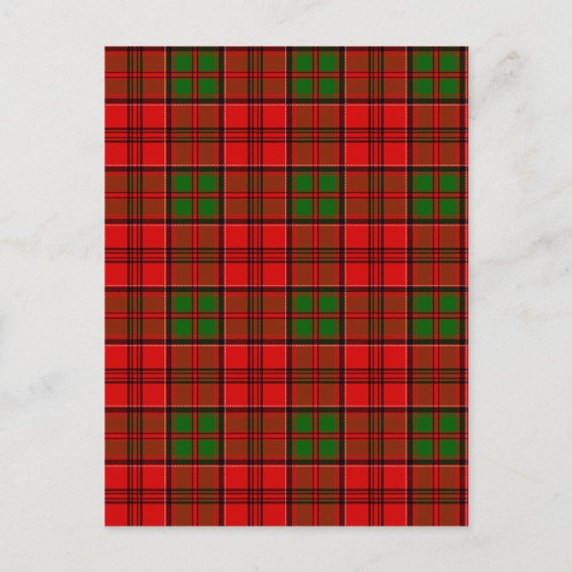 Cartão Postal Clan Grant Tartan (Frente)
