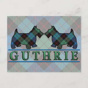 Cartão Postal Clan Guthrie Tartan Scottie Dogs