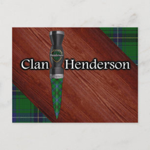 Cartão Postal Clan Henderson Tartan Sgian Dubh Blade