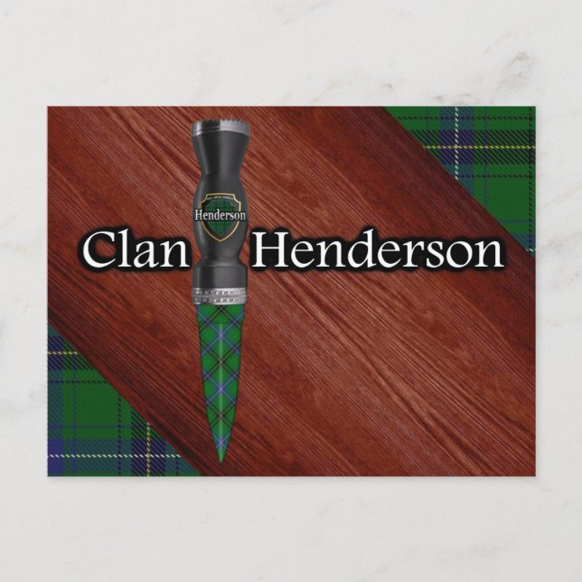 Cartão Postal Clan Henderson Tartan Sgian Dubh Blade (Frente)