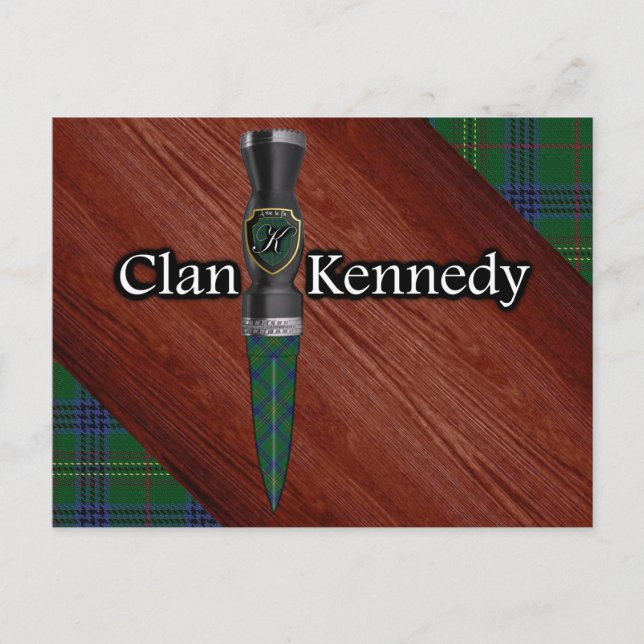 Cartão Postal Clan Kennedy Tartan Sgian Dubh Blade (Frente)
