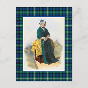 Cartão Postal Clan Lamont Vintage Ilustração Quadro de Tartan