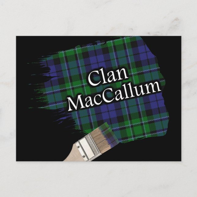 Cartão Postal Clan MacCallum Scottish Tartan Paint Brush (Frente)
